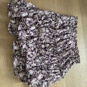 MISA Floral Ruffle Mini Skirt